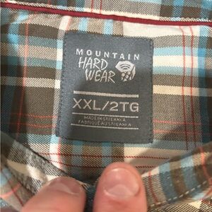 Mountain Hardwear Men's Plaid Button Down Shirt - Blue, Red, Brown